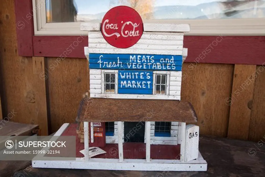 Dollhouse depicts small country market, Ridgeway, CO