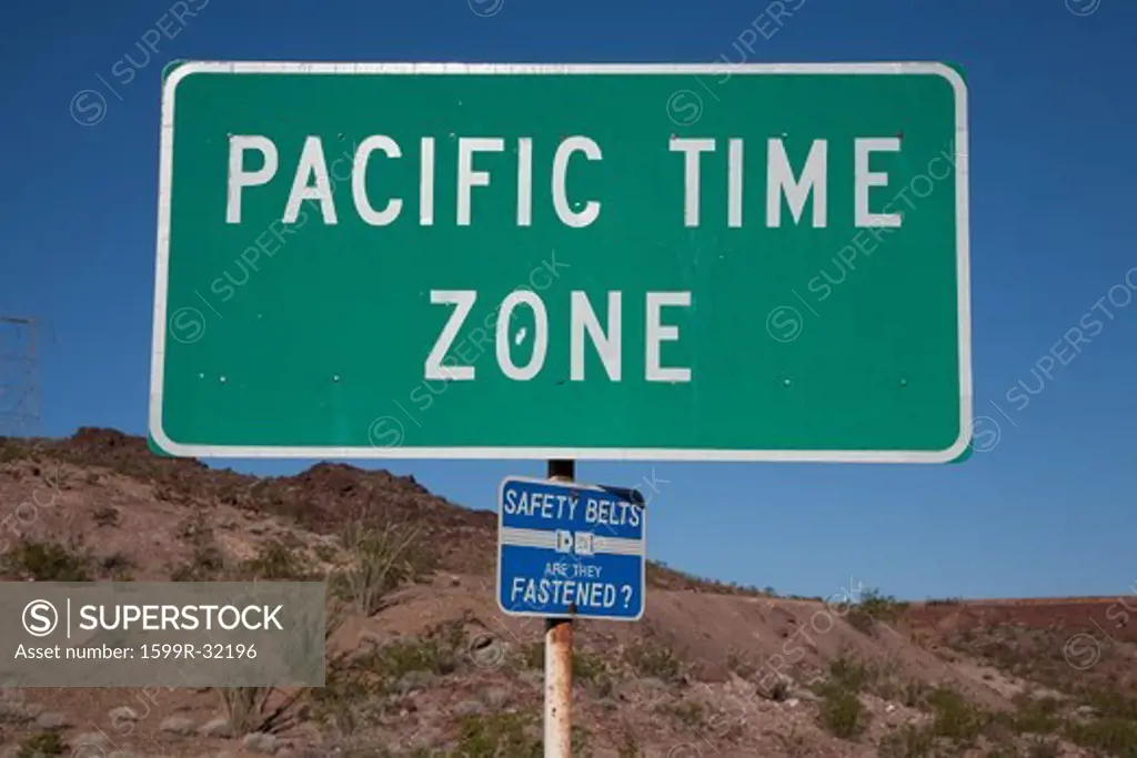 Pacific Time Zone Road sign