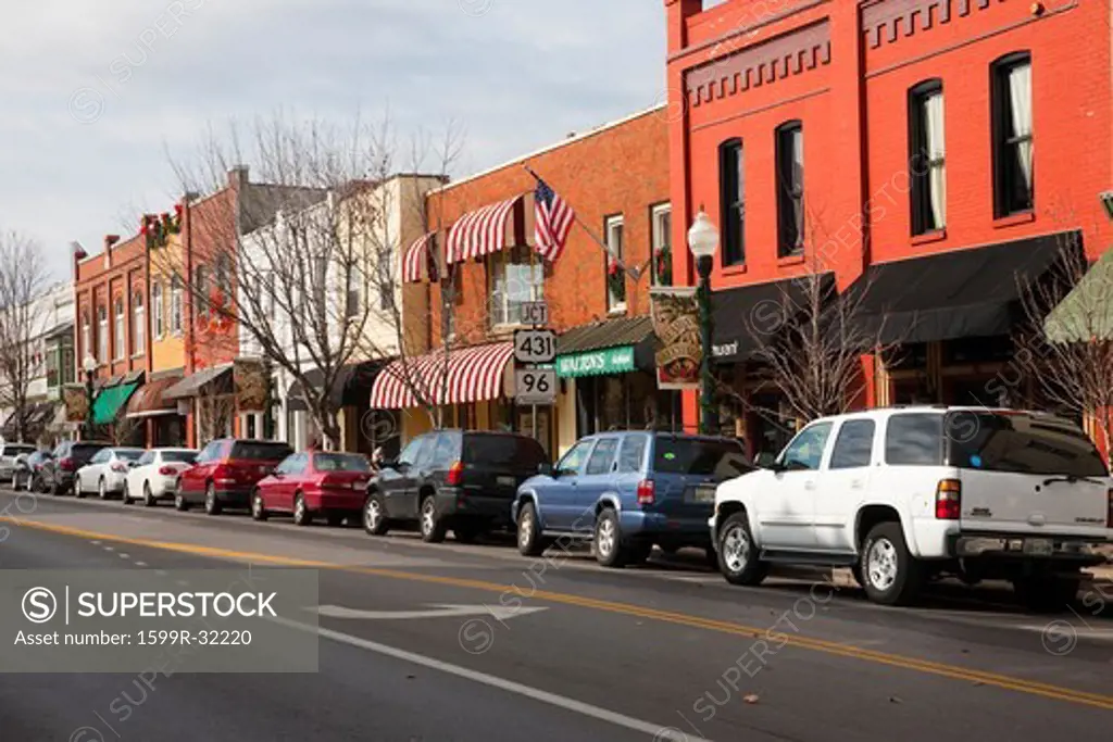 Historic Main Stree, Franklin, Tennessee, a suburb south of Nashville, Williamson County, Tenn.