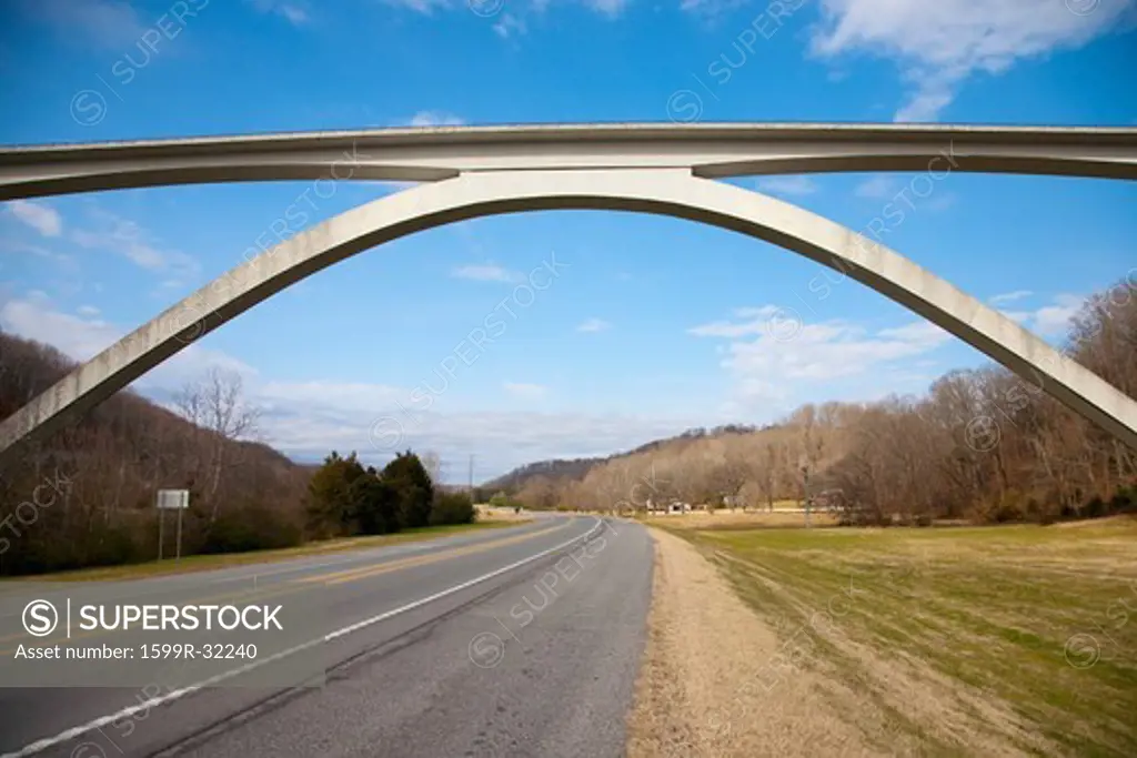 Natchez Trace Parkway double arched bridge, outside of Nashville, Tenn., USA