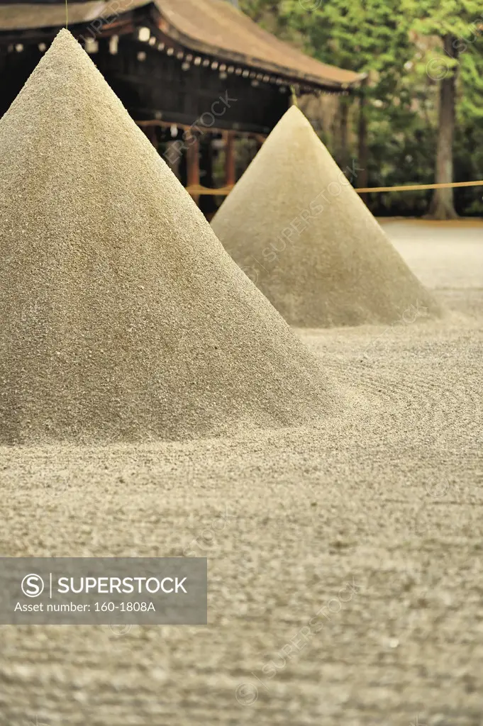 Heap of sand in a Shinto shrine, Kyoto City, Kyoto Prefecture, Japan