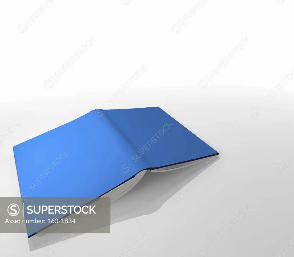 Blue book on white background