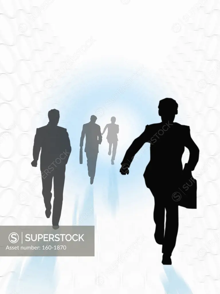 Silhouettes of business people, digitally generated image