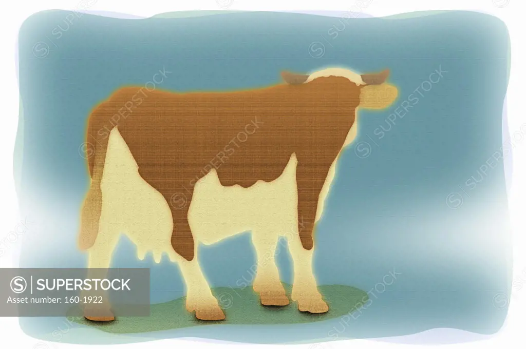 Brown cow, digitally generated image