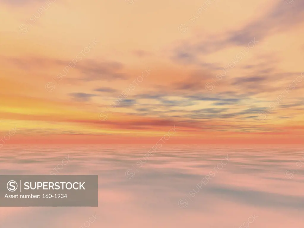 Sunset sky, digitally generated image