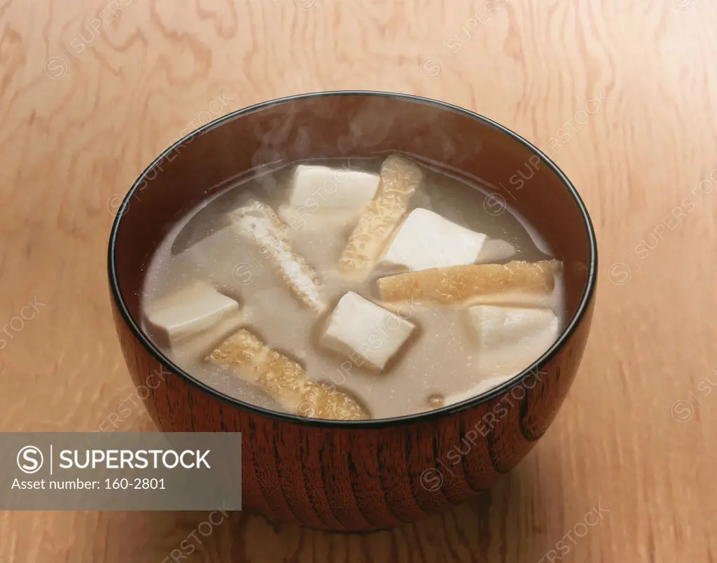 Close-up of Miso soup in a bowl