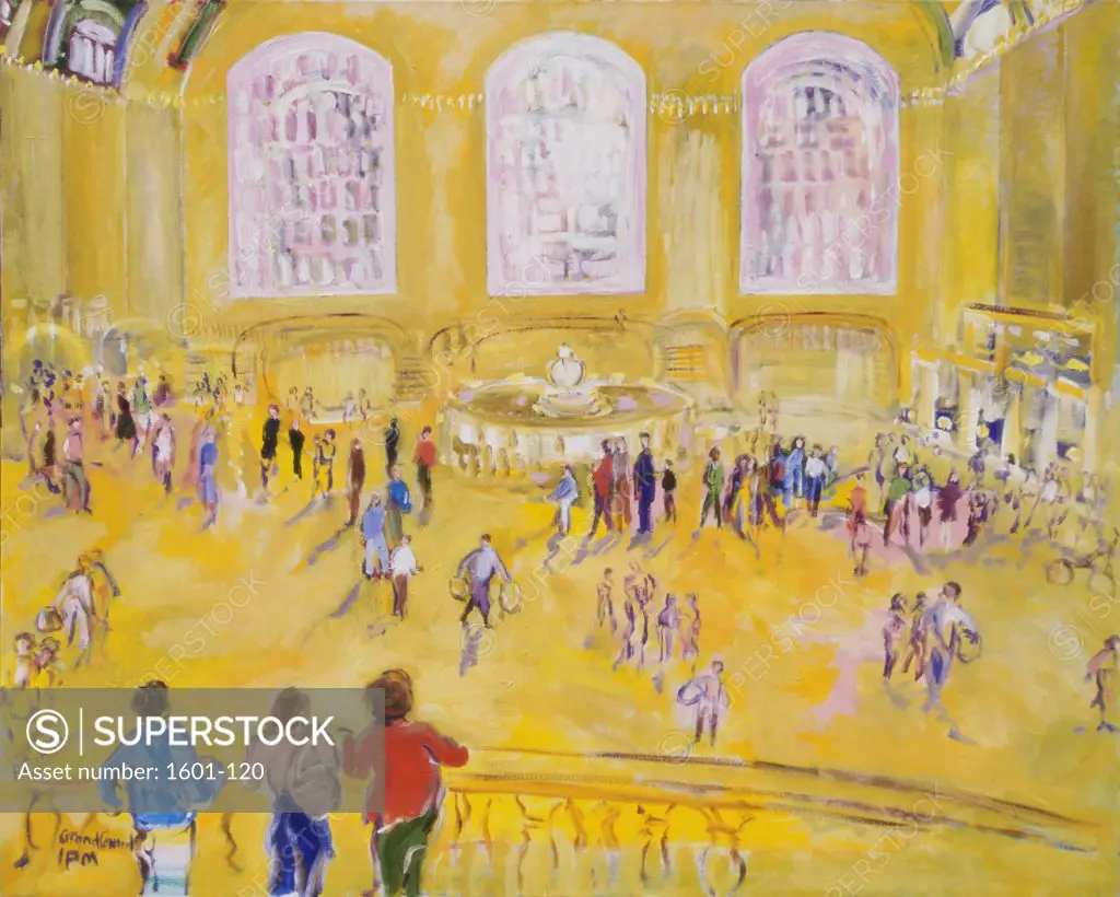 Grand Central, 1 P.M., 2001, Richard H. Fox (b.1960/American), Oil on Canvas