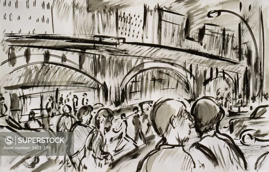 Near Grand Central, 2002, Richard H. Fox (b.1960/American), Ink on Paper