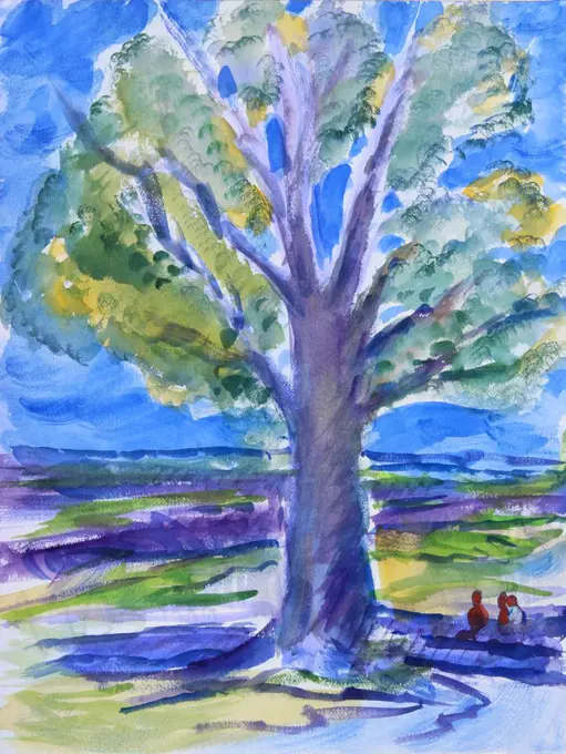 The Great Tree, 2015, Richard H. Fox (b.1960/American), Watercolor on Paper