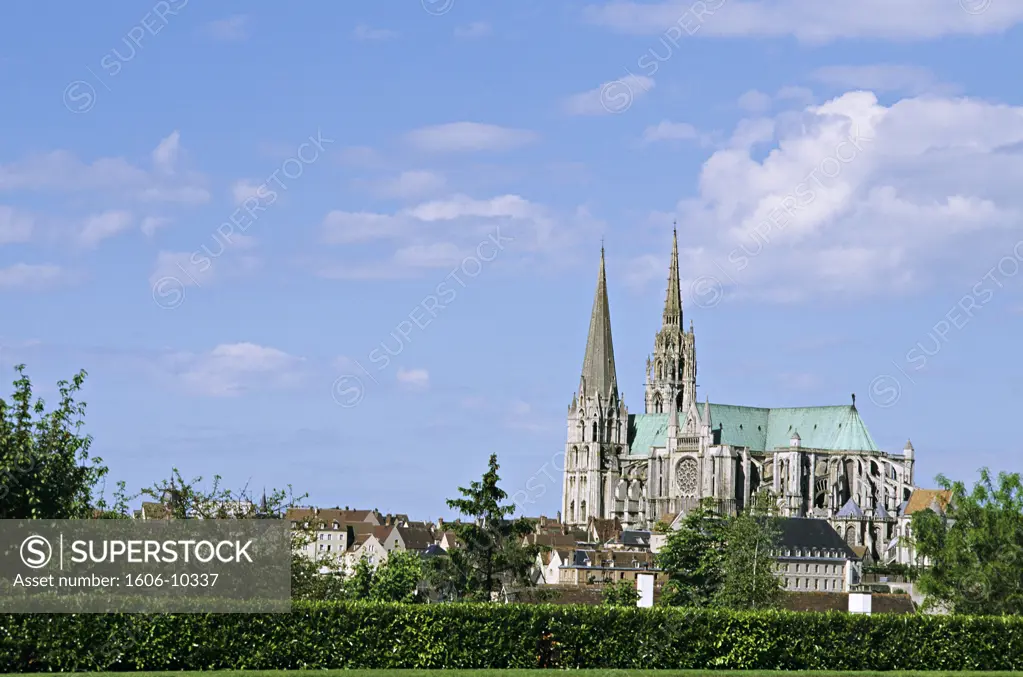 France, Centre, Eure, Chartres, cathedral, general view