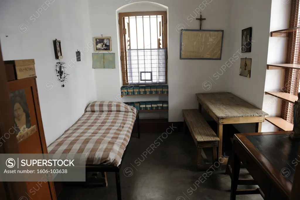 India, West Bengal, Kolkata, Mother Teresa Missionaries of Charity, bedroom of Mother Teresa