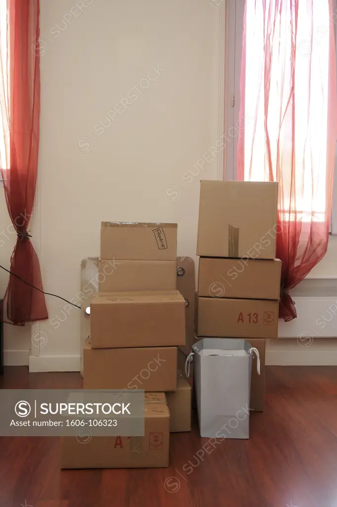 Relocation, cardboard boxes