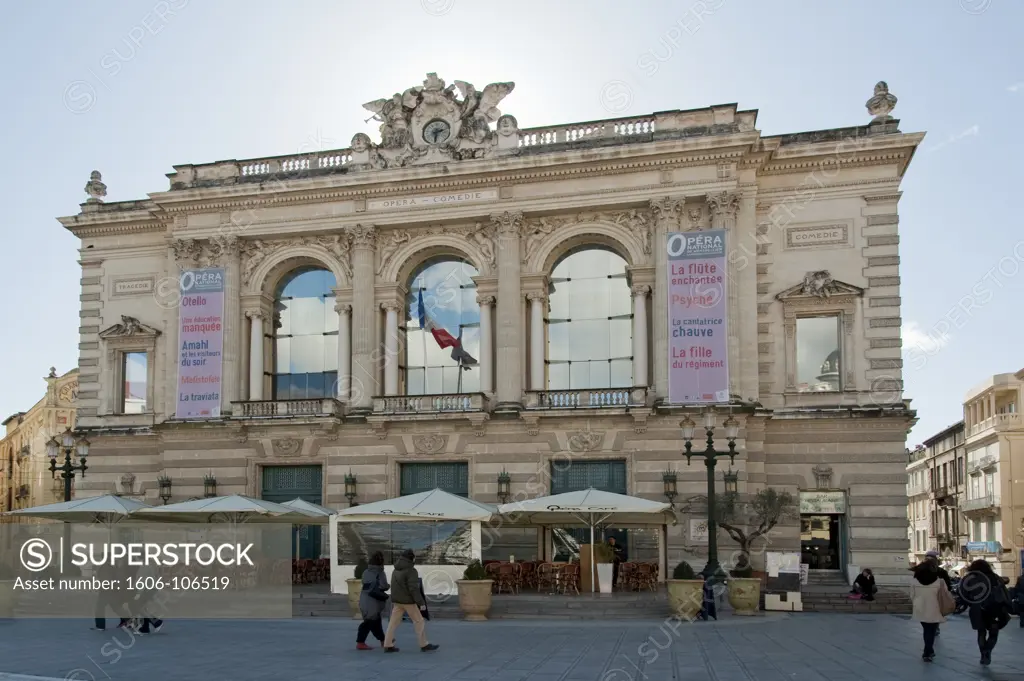 France, Languedoc, Hrault, Montpellier, place de la Comdie, Opera house