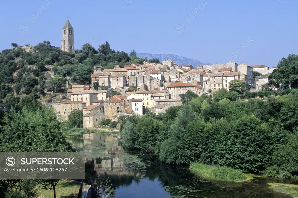 France, Languedoc-Roussillon, Herault , Olargues and Jaur river