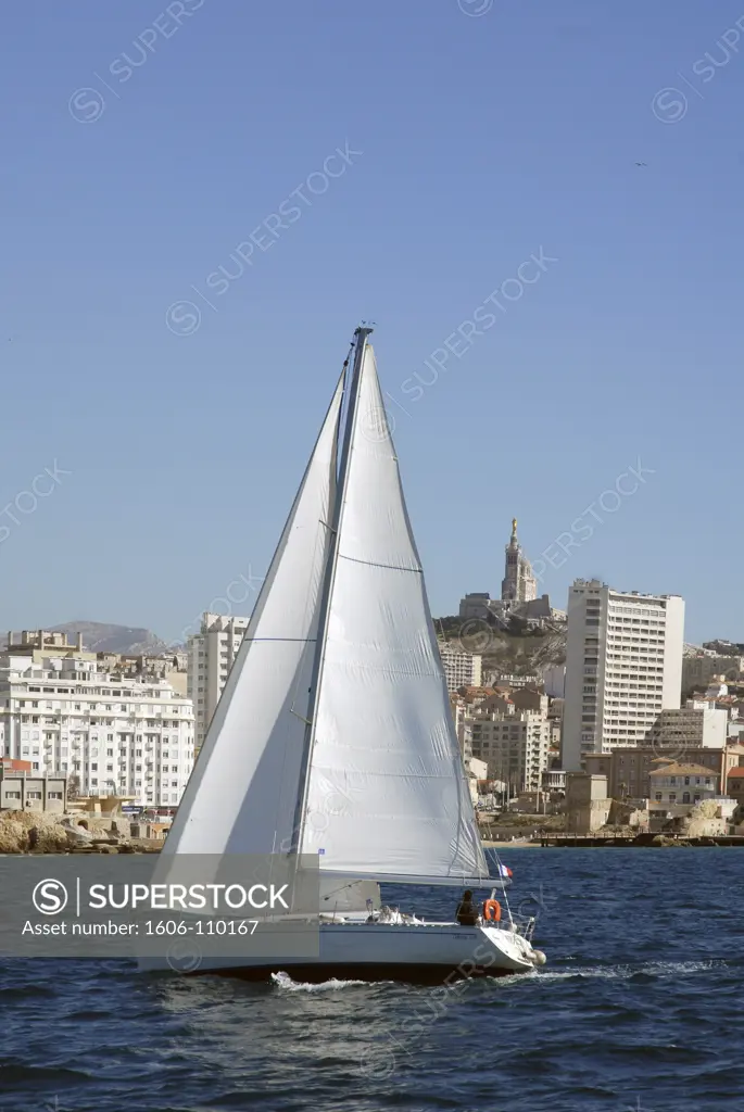 France, Provence, Marseille, sailing boat