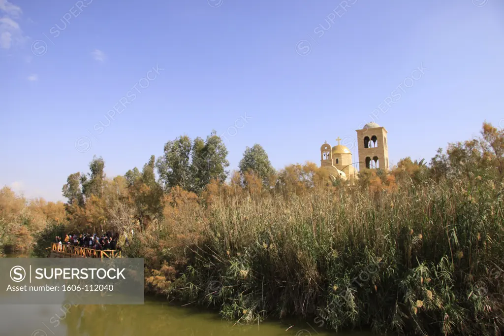 Isral, Jordan Valley, Qasr al Yahud, Jordan Valley, the Jordan River at Qasr al Yahud site of Jesus' baptism