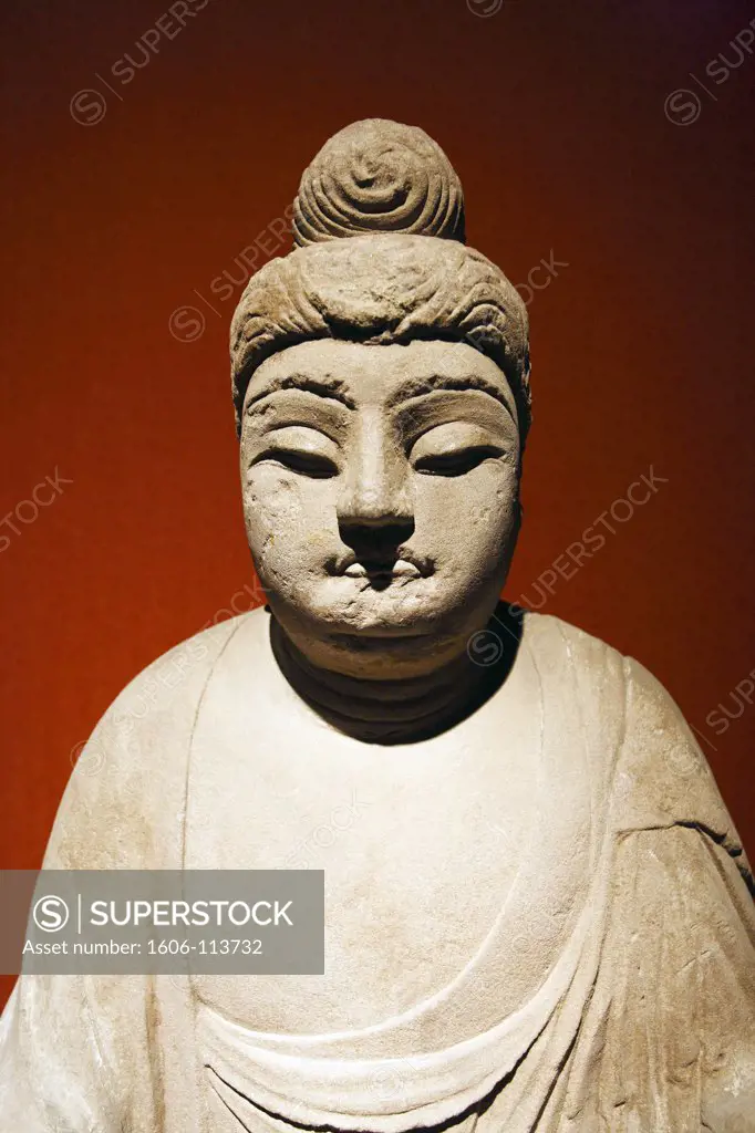 China, Shanghai museum, Tang era, statue of Buddha