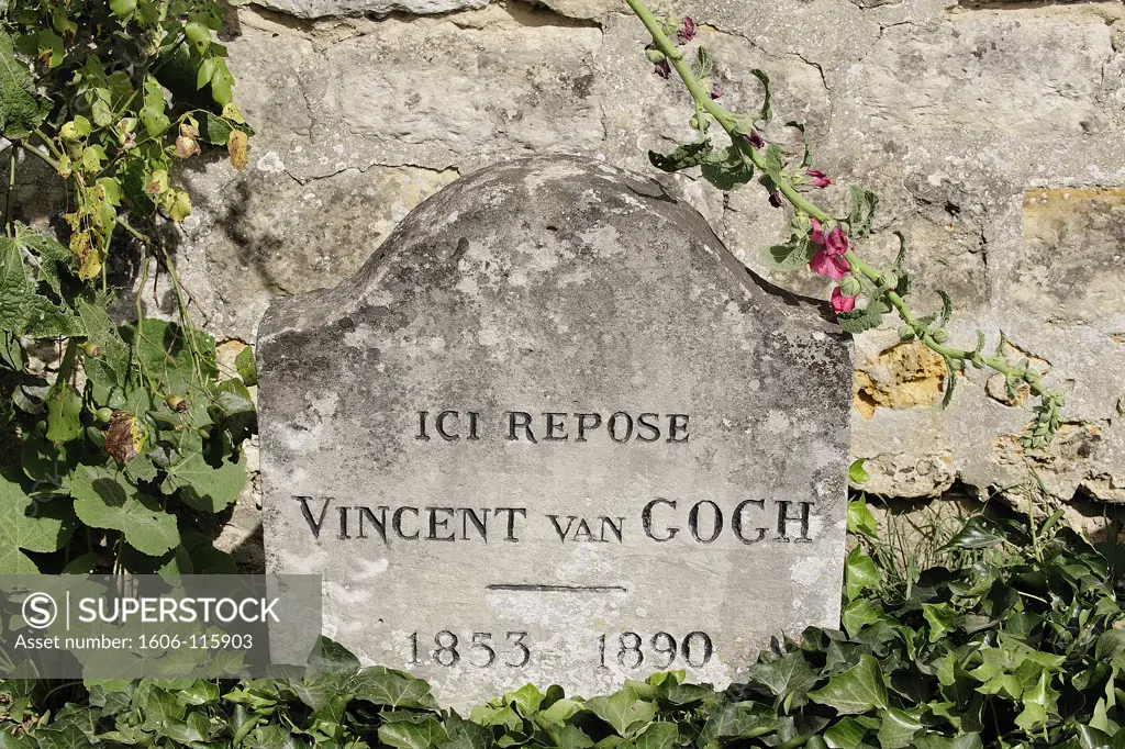 France, Val d'Oise, Vexin, Auvers sur Oise cemetery, Van Gogh's grave
