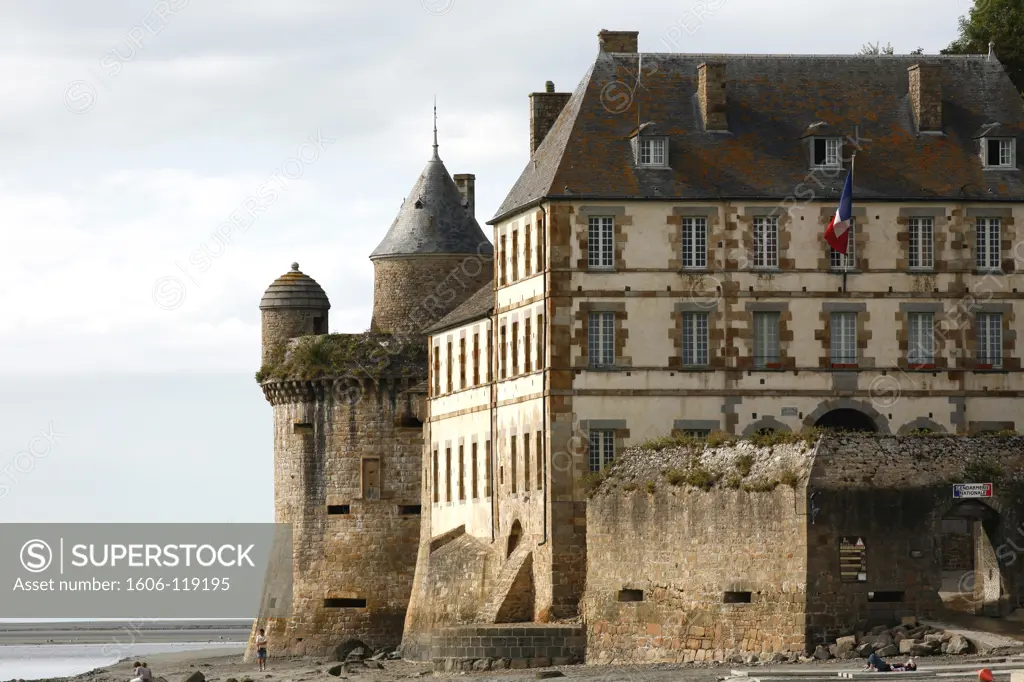 France, Normandie, Basse Normandie, Manche (50), Mont Saint Michel (Unesco world heritage), Claudine tower and gendarmerie