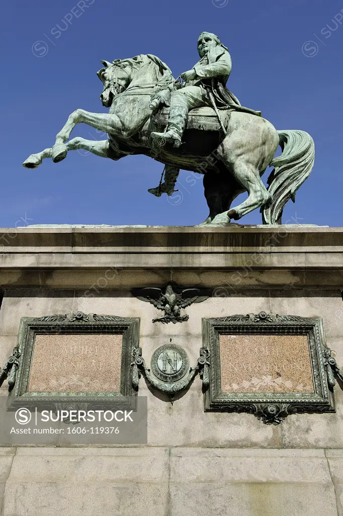 France, Normandy, Seine-Maritime, Rouen, equestrian statue of Napoleon