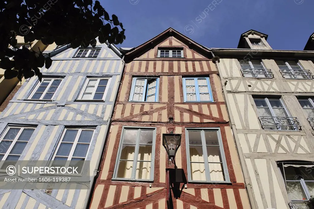 France, Normandy, Seine-Maritime, Rouen, half-timbered houses