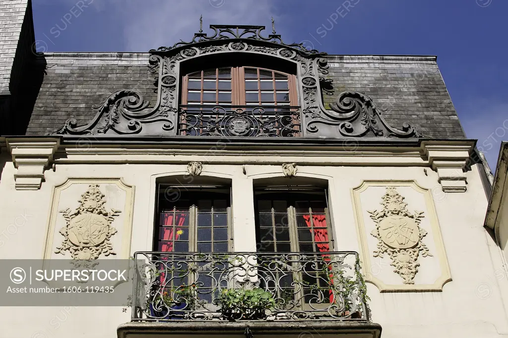 France, Normandy, Seine-Maritime, Rouen, house faade