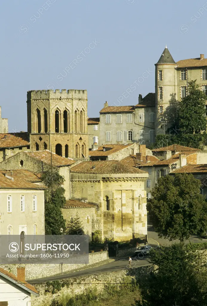 France, Pyrenees, Ariege, Saint Lizier, cathedral and episcopal palace