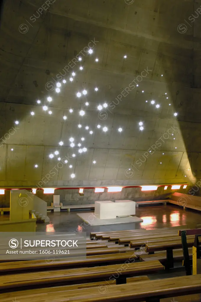 France, Rhne-Alpes, Loire, Firminy, Saint-Pierre church (Architect : Le Corbusier), Orion constellation