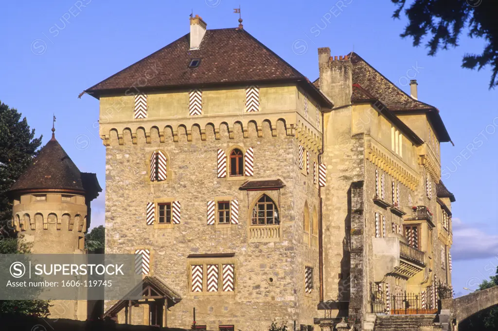 France, Rhone-Alpes, Haute-Savoie (74 - Chablais), Thonon-les-Bains area, Lugrin castle