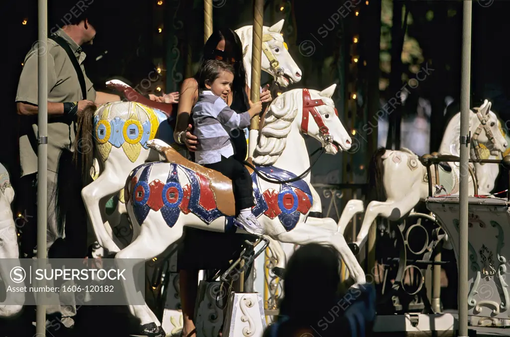 France, Paris, Tuileries garden, carousel