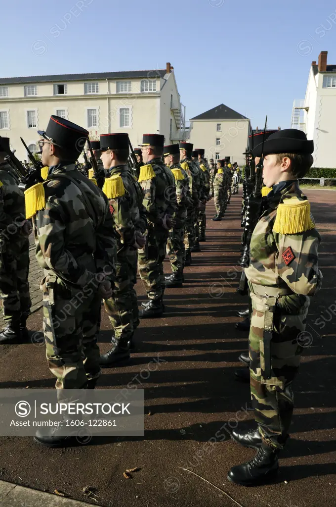 France, Pays de la Loire, Loire-Atlantique, Nantes, soldiers during ceremony
