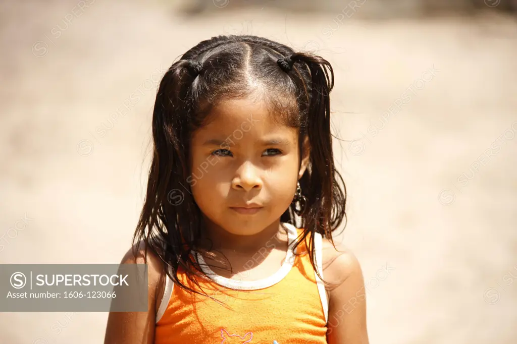 Brazil, Bahia state, Carava, portrait of little girl