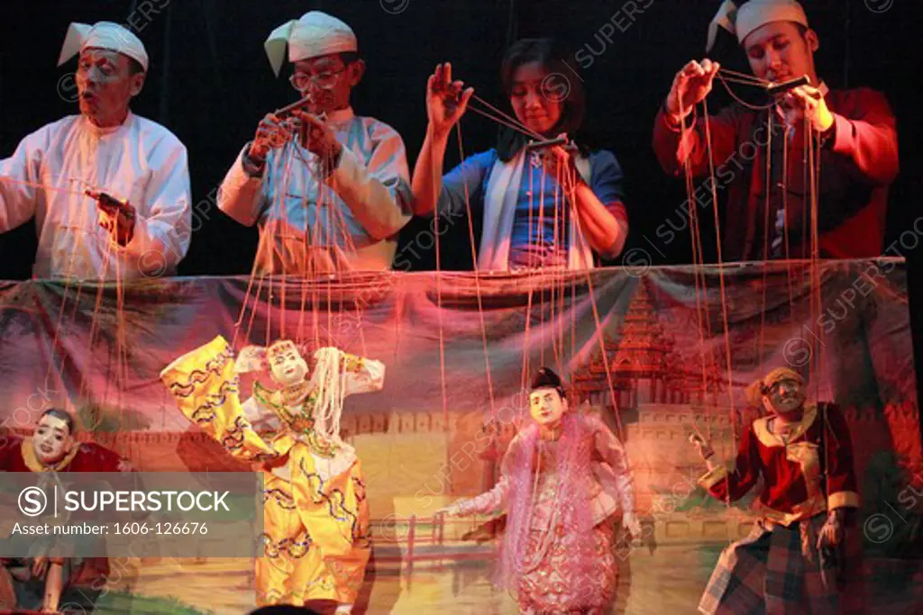 Myanmar, Burma, Mandalay, marionette puppet theatre,