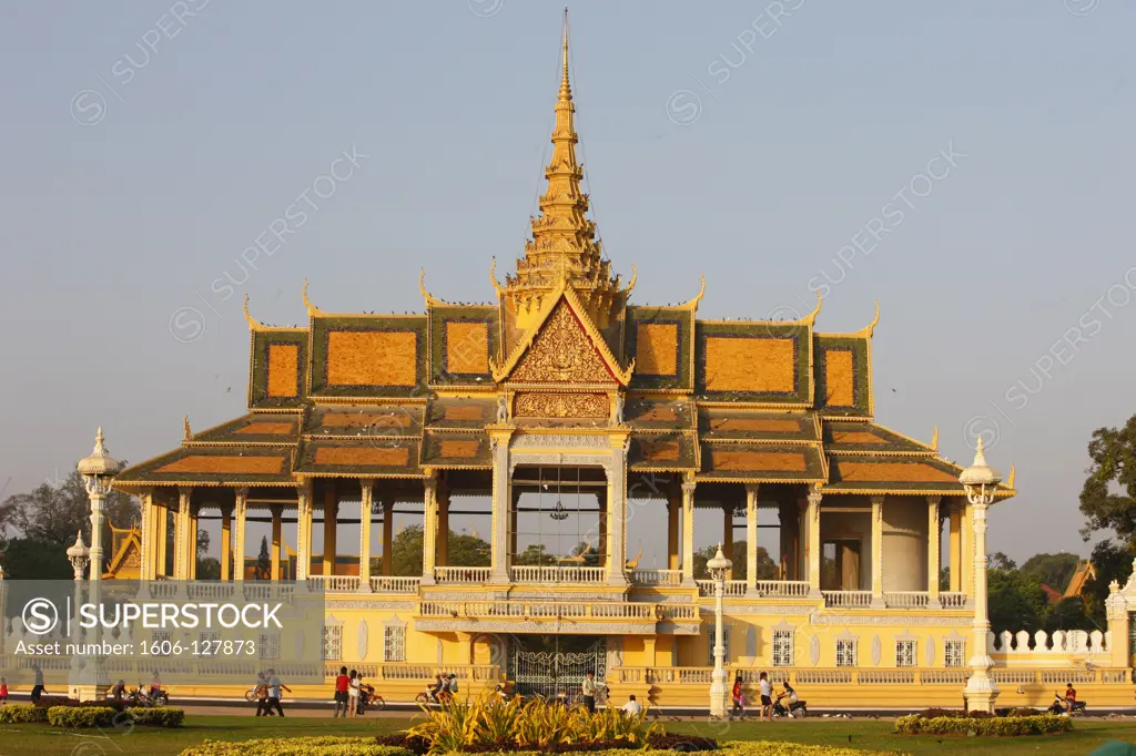 Cambodia, Phnom Penh, The Royal Palace of Phnom Penh.  Chan Chaya Pavilion.  Cambodia.