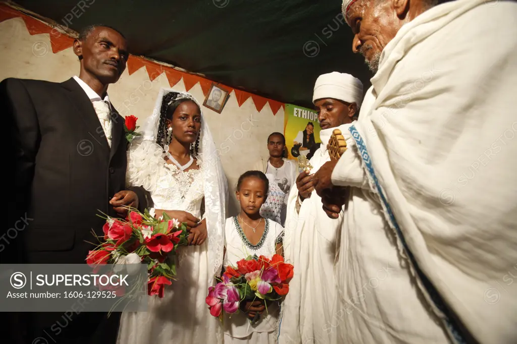 Ethiopia, Wollo, Lalibela. Wedding in Lalibela Ethiopia.