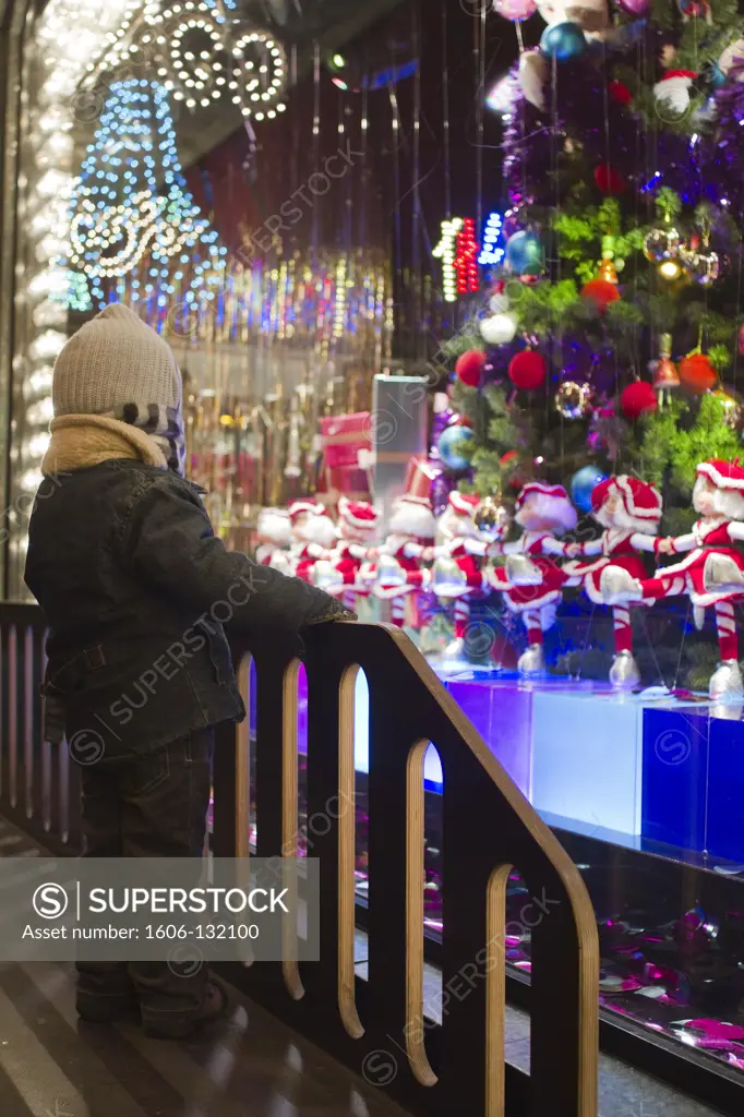 France, Paris, Galeries Lafayette department store, Christmas decoration
