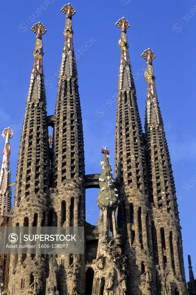 Spain, Catalonia, Barcelona, la Sagrada Familia basilica (Unesco world heritage)