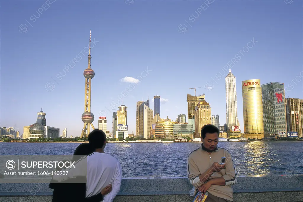 China, Shanghai, Pudong Skyline and Huangpu River
