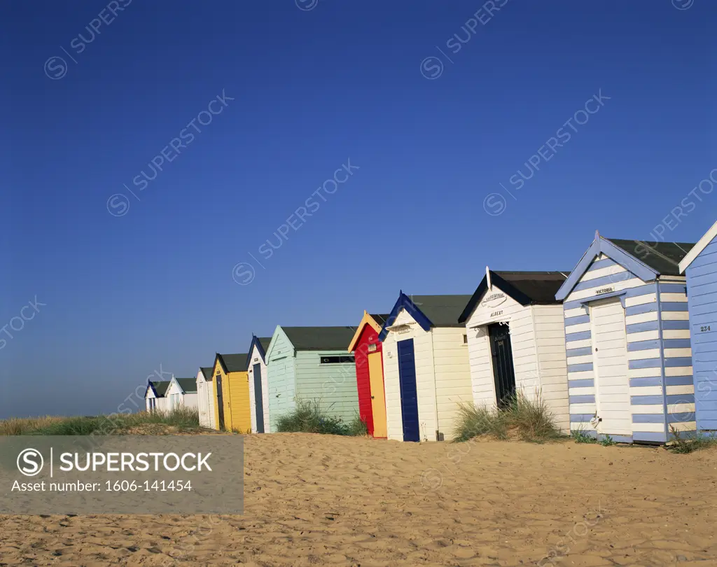 England,Suffolk,Southwold,Beach Huts