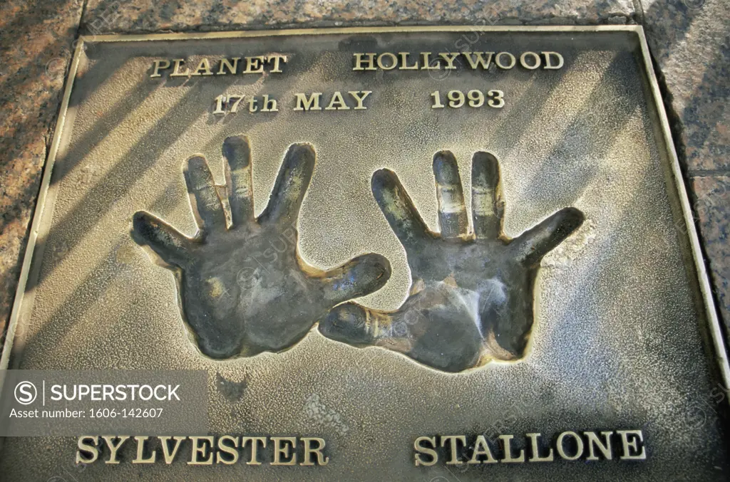 England,London,Leicester Square,Handprints of Sylvester Stallone