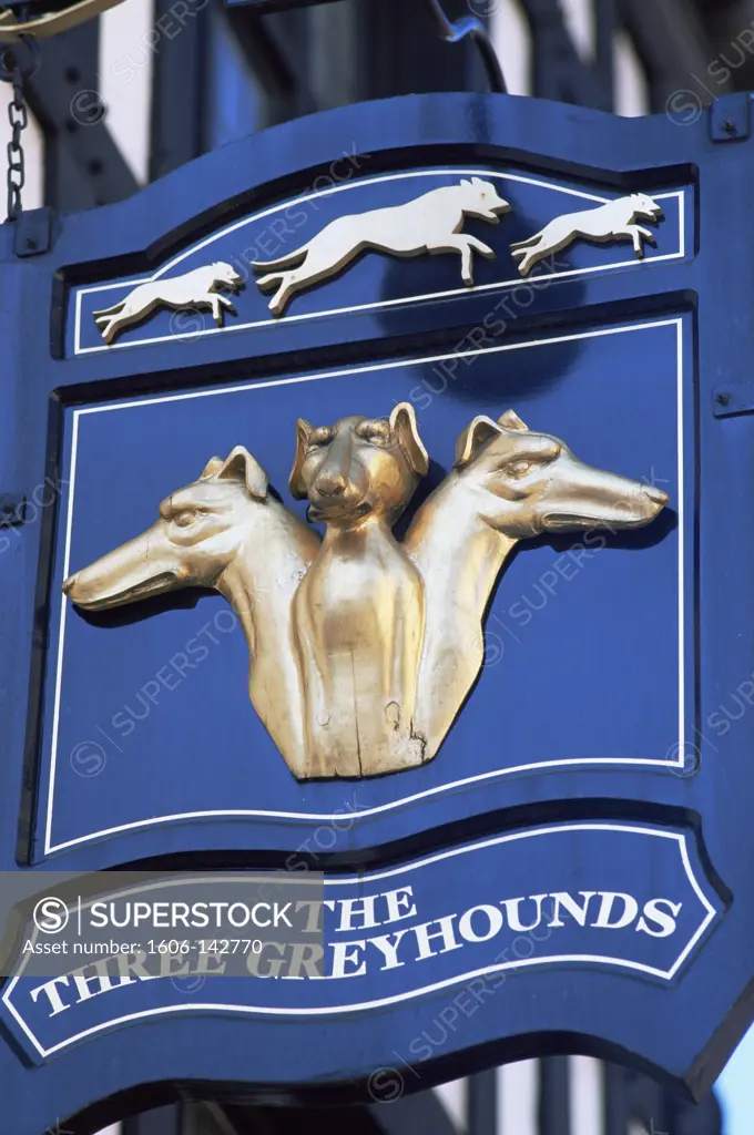 England,London,The Three Greyhounds Pub Sign