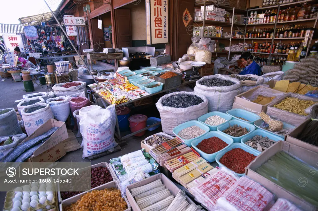 China, Yunnan Province, Lijiang, Old Town / Market Square / General Food Store