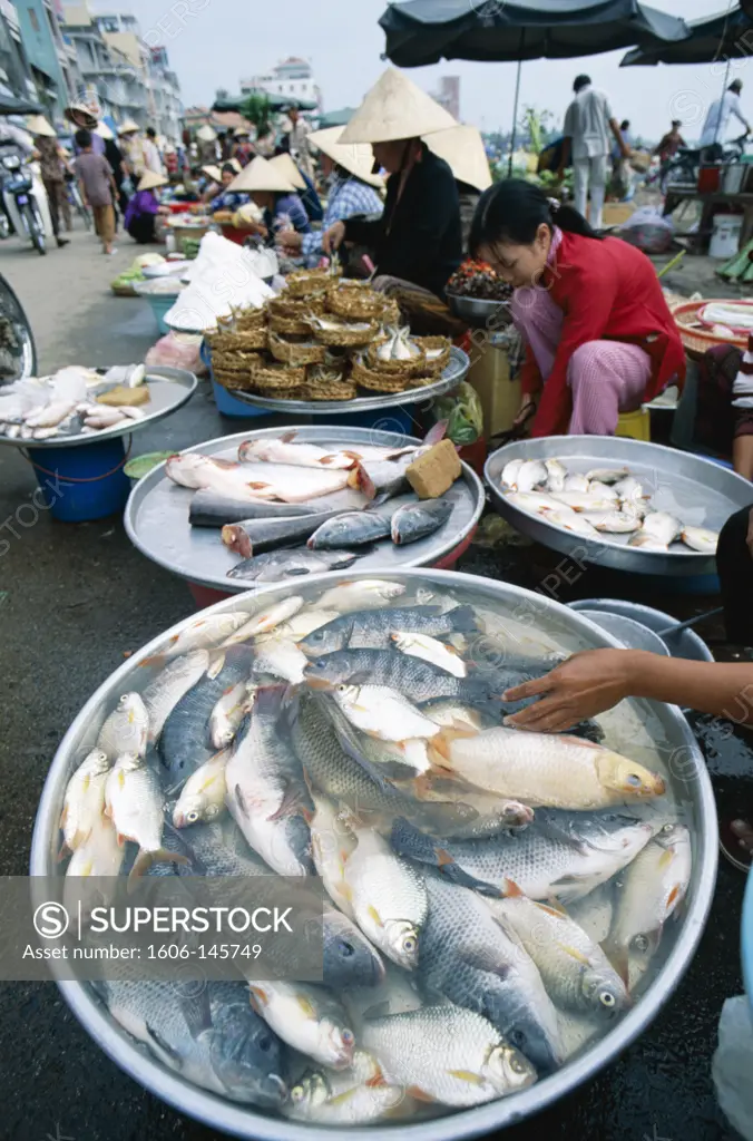 Vietnam, Mekong Delta, Cantho, The Market / Local Produce / Fresh Fish