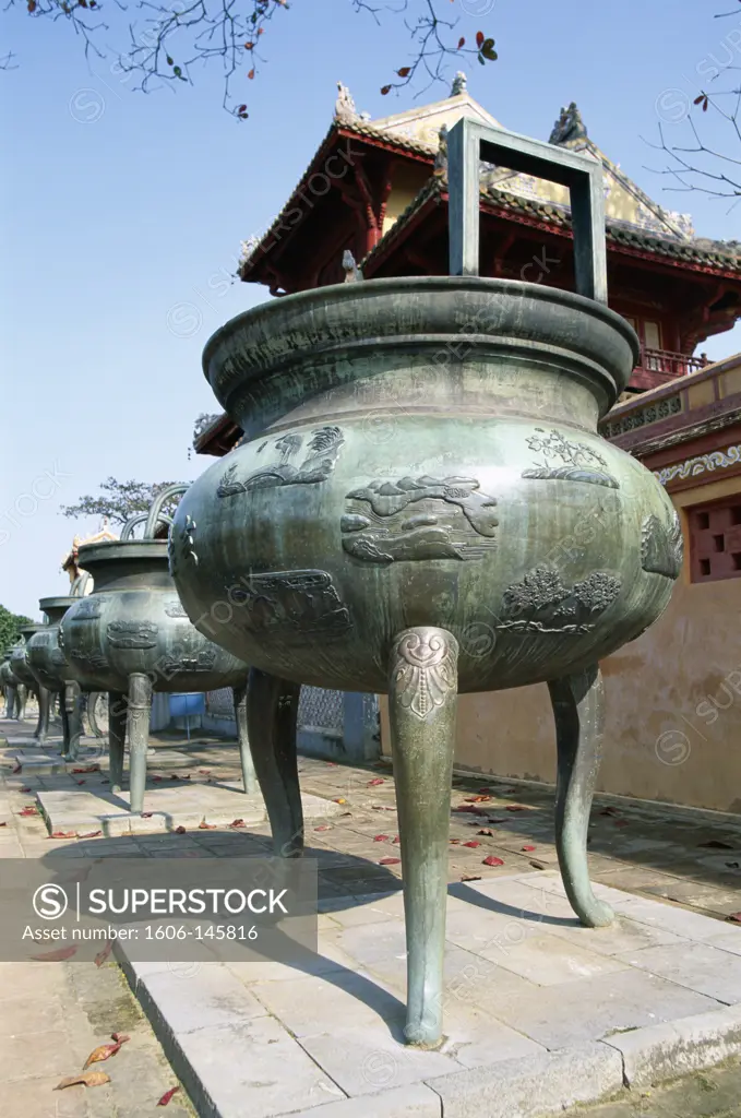 Vietnam, Hue, The Citadel / Imperial Palace / Bronze Dynastic Urns
