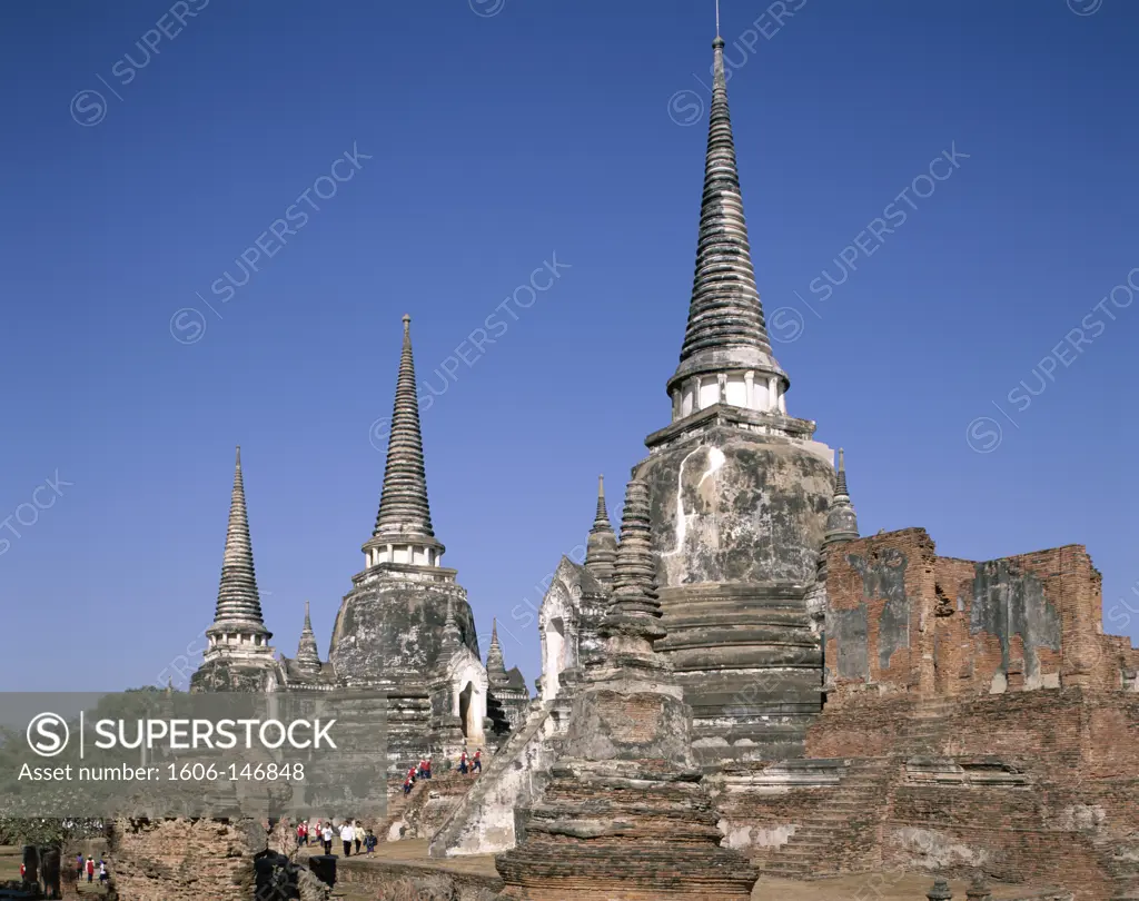 Thailand, Ayutthaya, Wat Phra Si Sanphet / Three Chedis