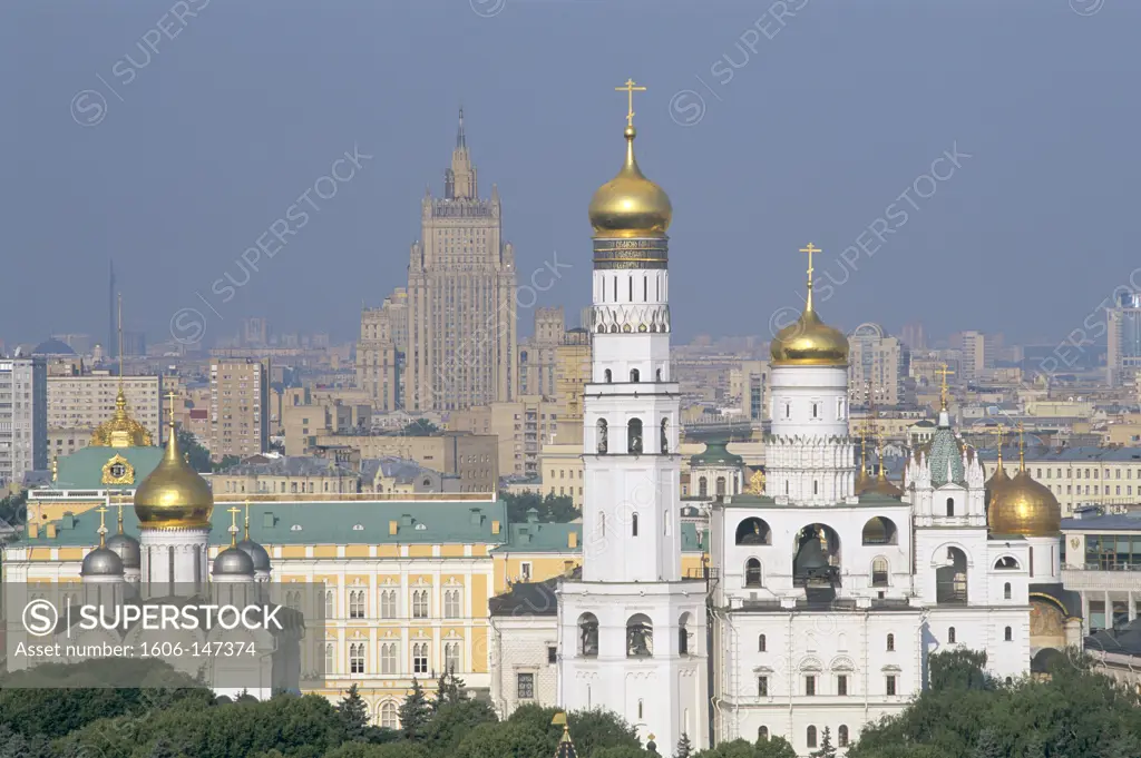 Russia, Moscow, Kremlin & City Skyline