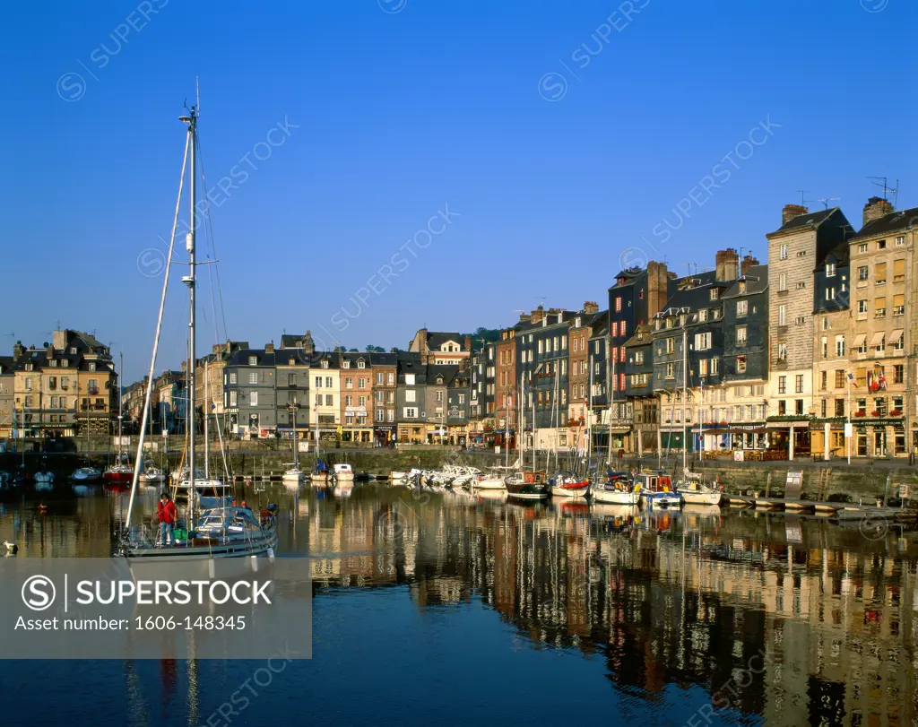 France, Normandy, Honfleur, Honfleur Harbour & Yachts
