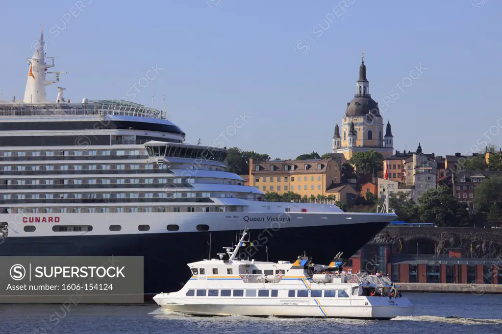 Sweden, Stockholm, cruise ship, sightseeing boat, Katarina Church,