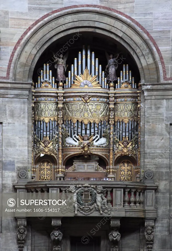 Denmark, Copenhagen, Marble Church, interior, organ,
