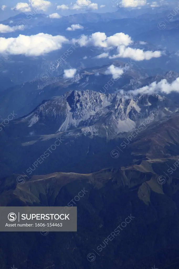 Montenegro, mountain landscape, aerial view,